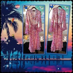 America & Beyond Floral Swimsuit Coverup NWOT